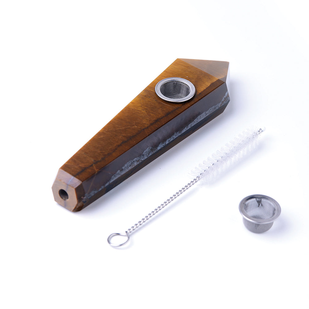 Tiger's Eye Gemstone Pipe