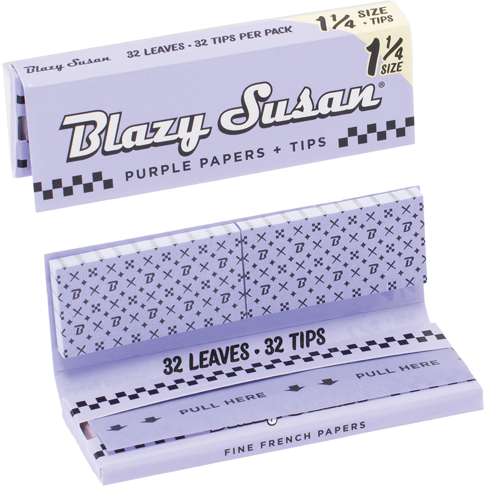 Blazy Susan Purple Rolling Papers + Tips (1 1/4") (28ct.)