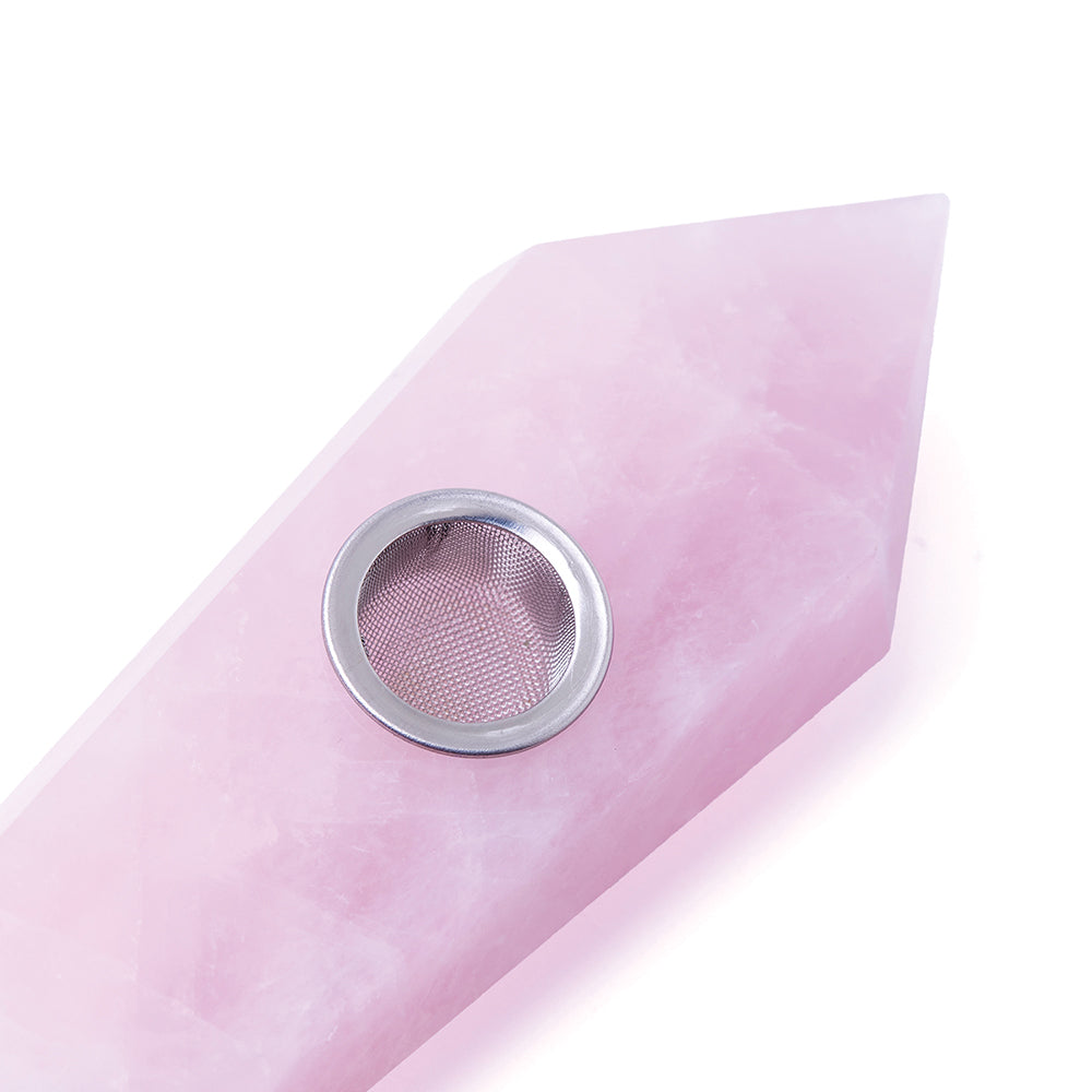 Rose Quartz Gemstone Pipe