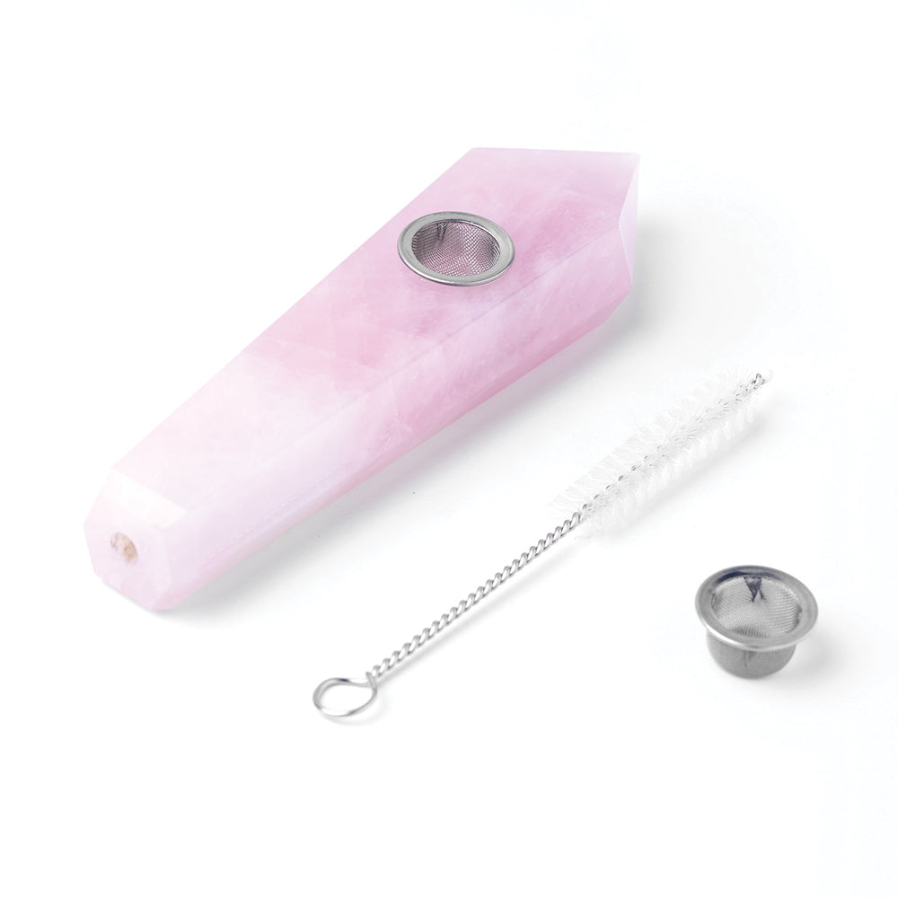 Rose Quartz Gemstone Pipe
