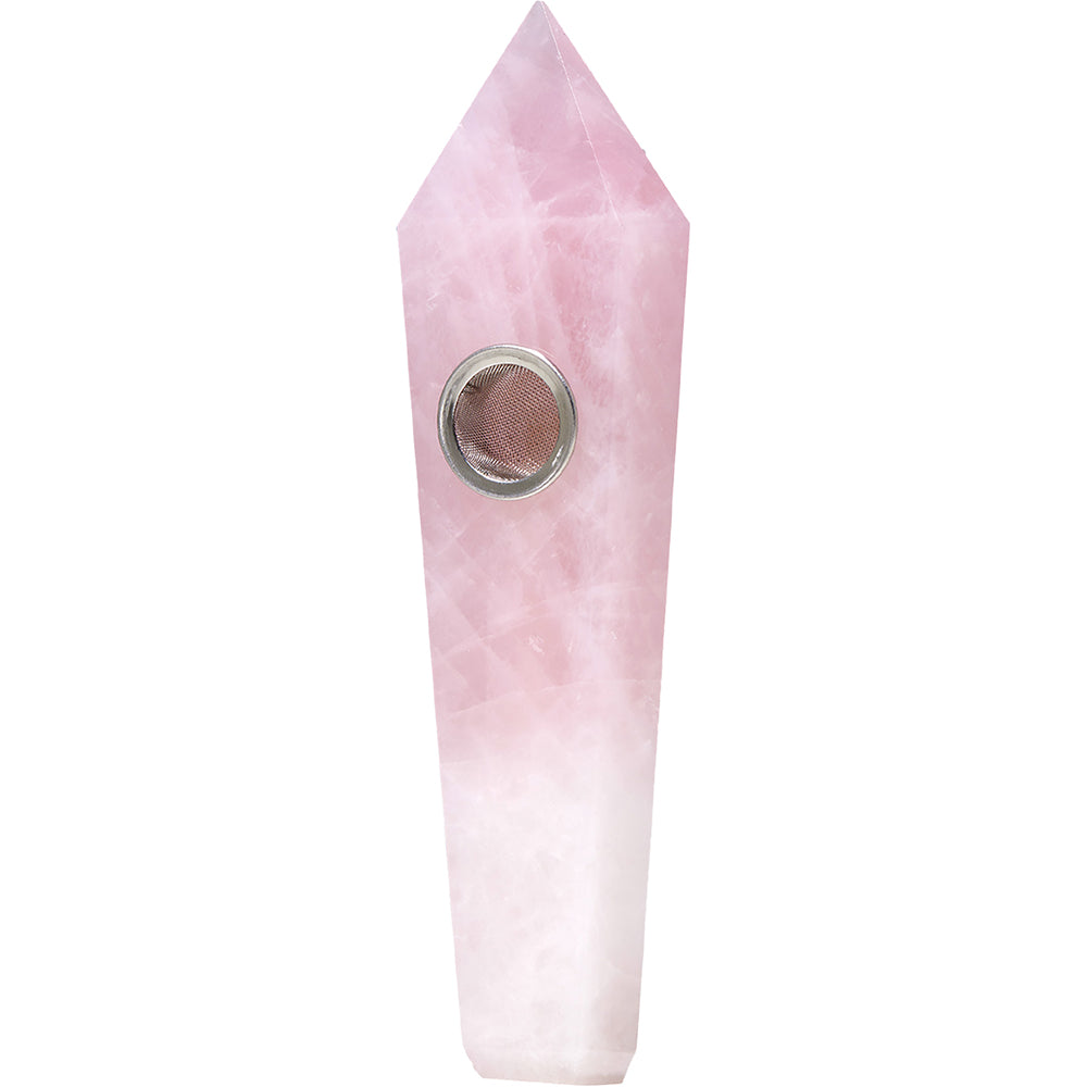 Rose Quartz Gemstone Pipe