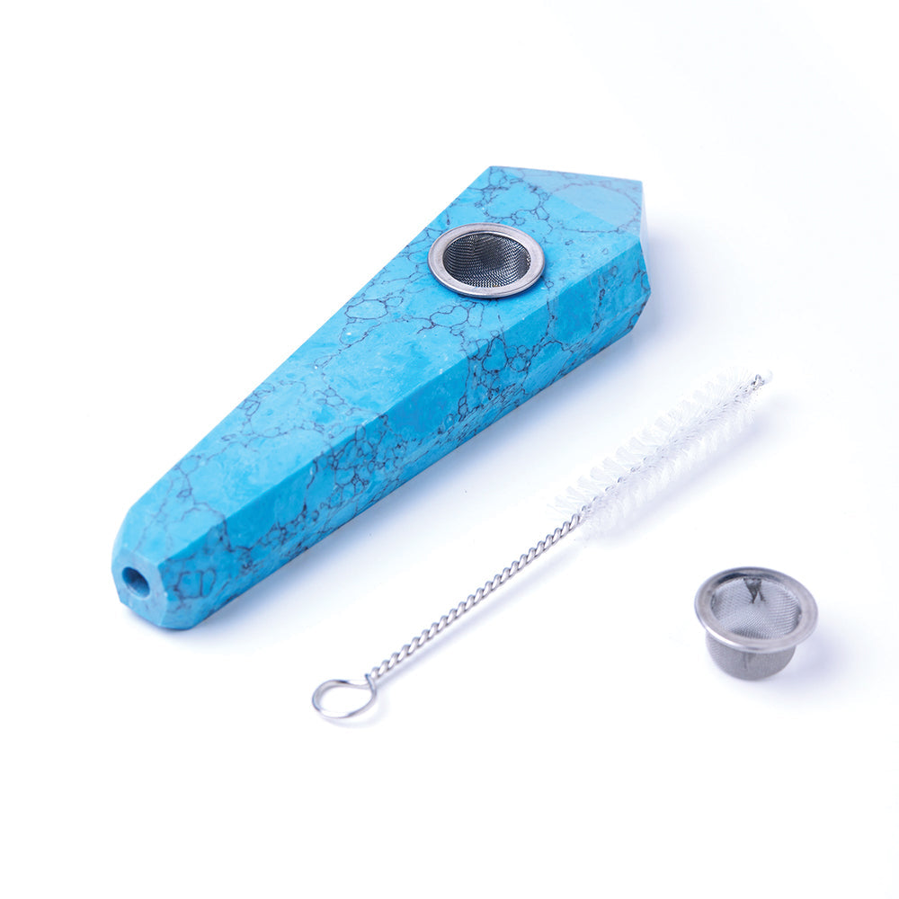Blue Turquoise Gemstone Pipe