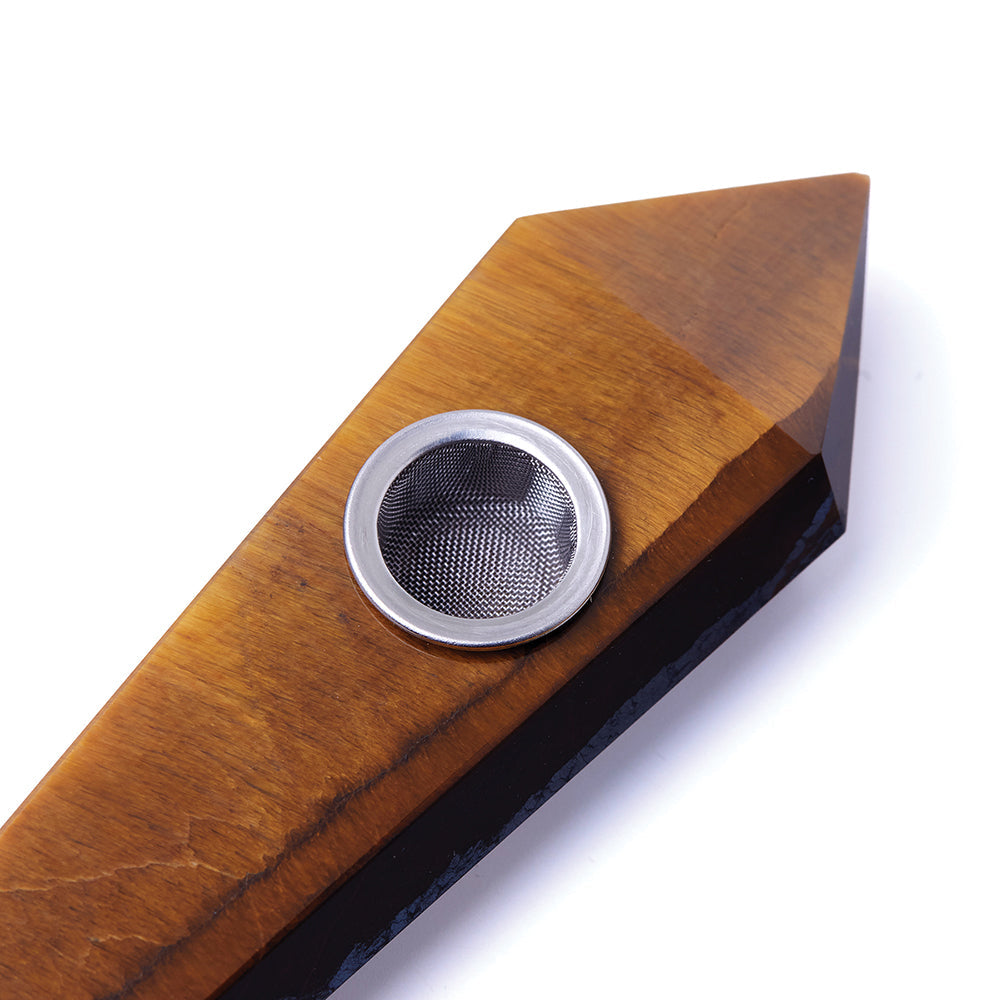 Tiger's Eye Gemstone Pipe
