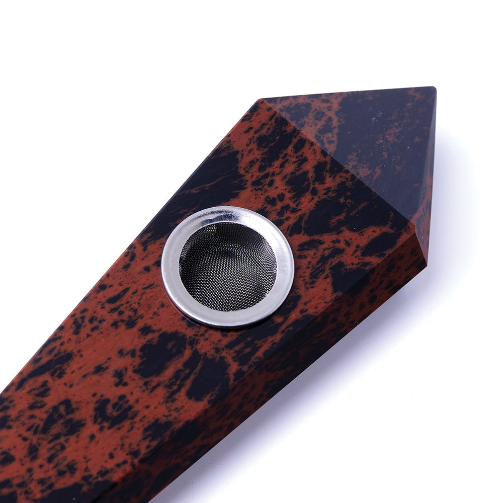 Red Obsidian Gemstone Pipe