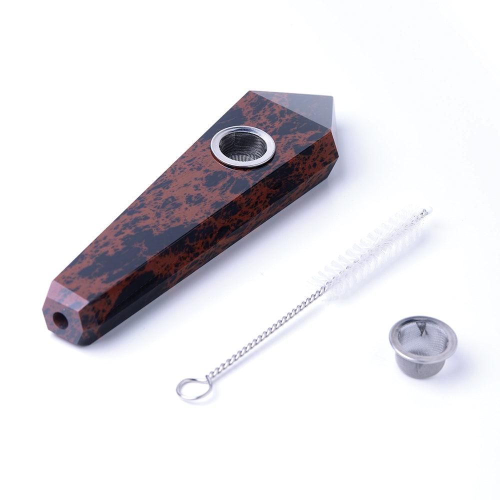 Red Obsidian Gemstone Pipe