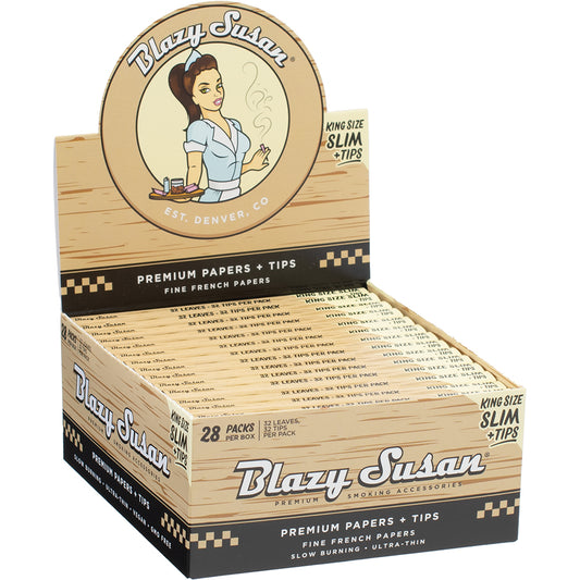 Blazy Susan Rolling Papers + Tips (King Size Slim) (28ct.)