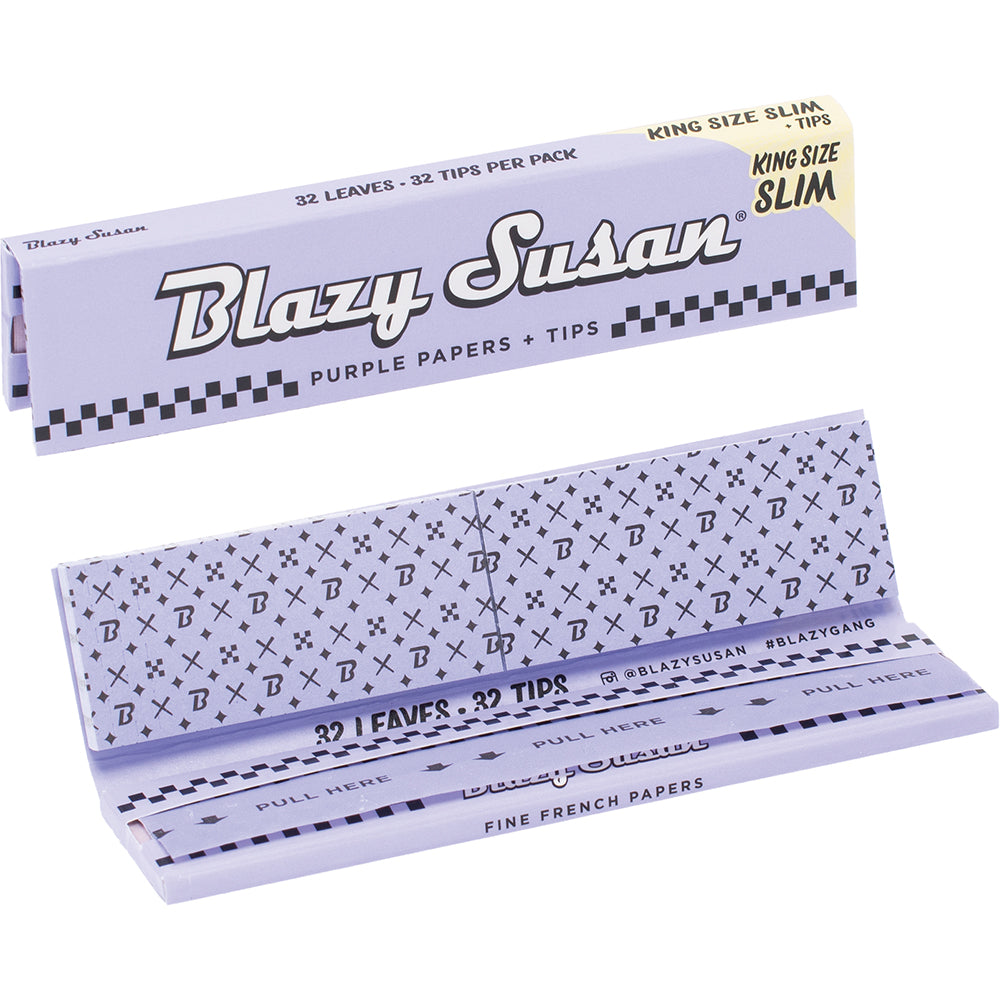 Blazy Susan Purple Rolling Papers + Tips (King Size Slim) (28ct.)