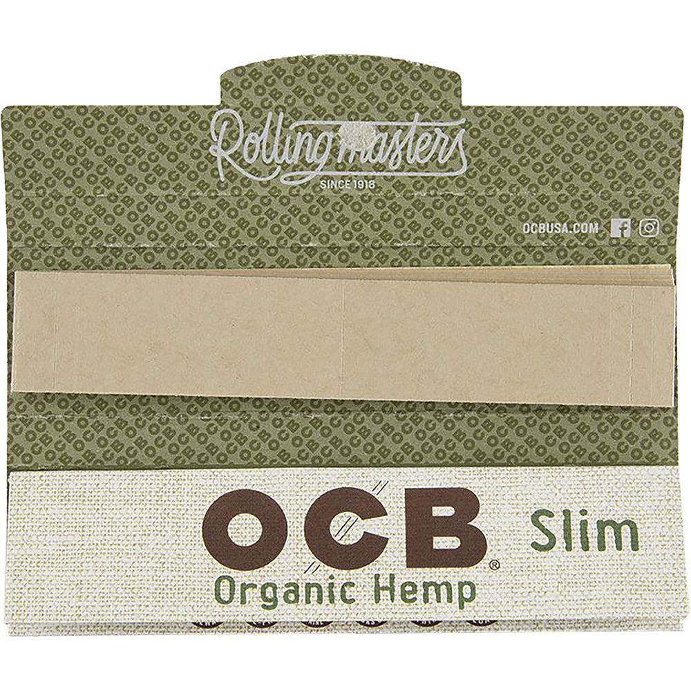 OCB Organic Hemp King Slim Rolling Papers + Tips (24 Count)
