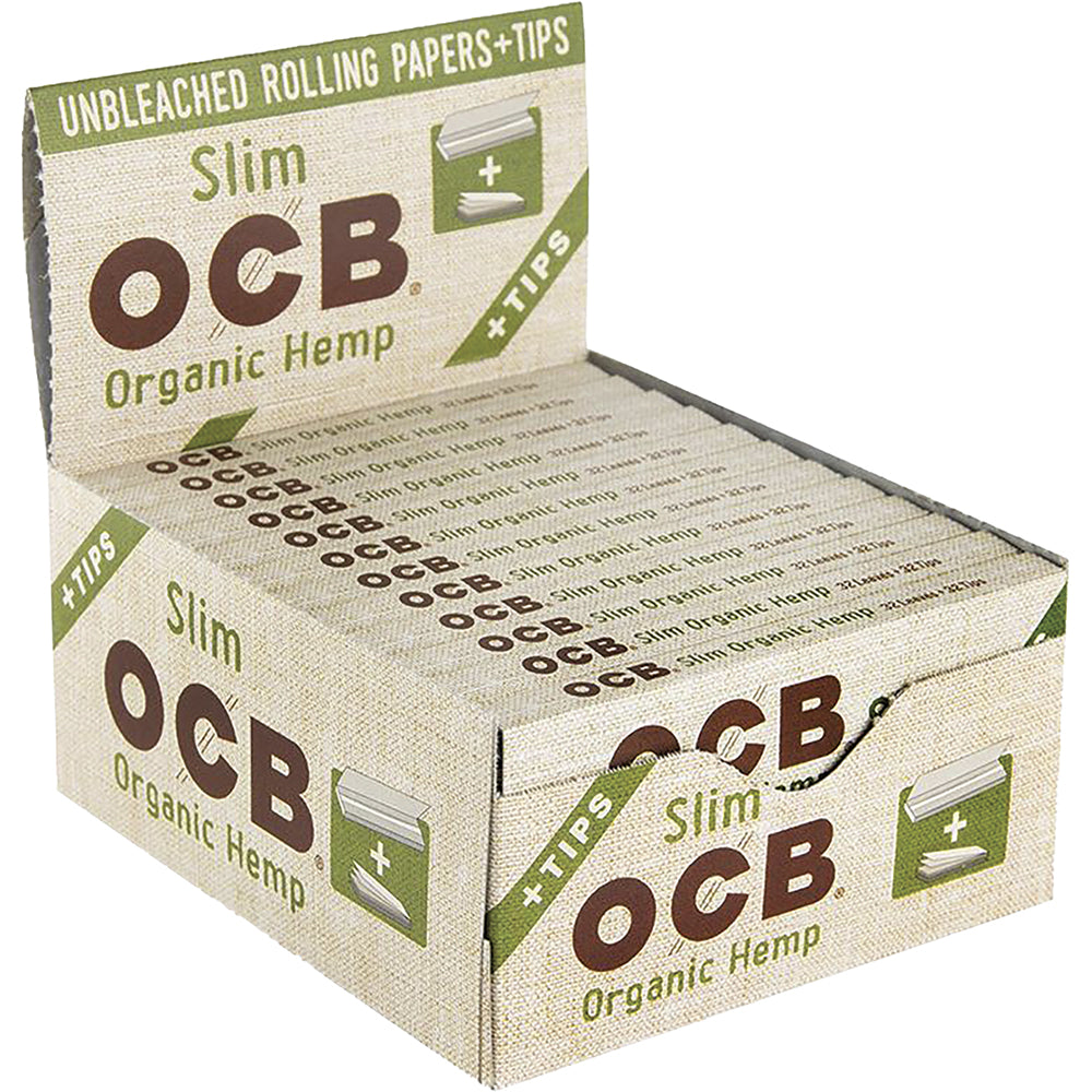 OCB Organic Hemp King Slim Rolling Papers + Tips (24 Count)