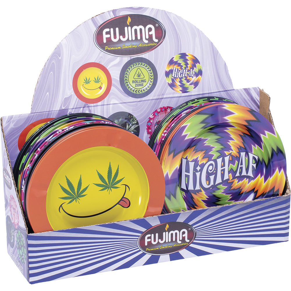 Assorted 5.4in Tin Ashtray (24 count)