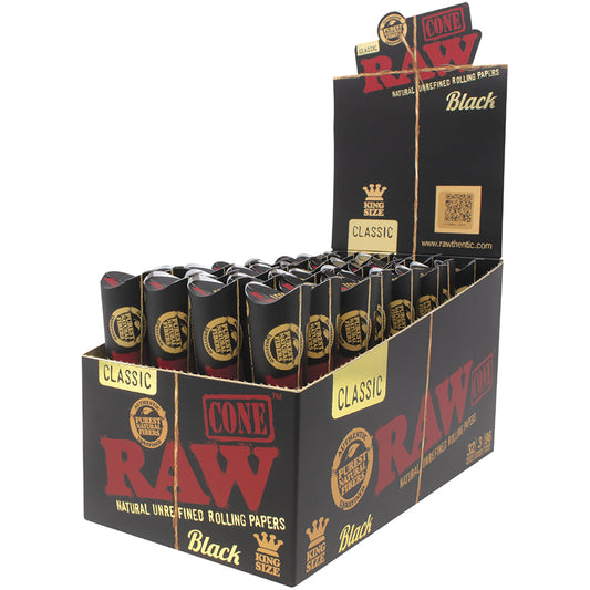 RAW 3-Pack Black Pre-Roll Cones - 32 count (King Size)