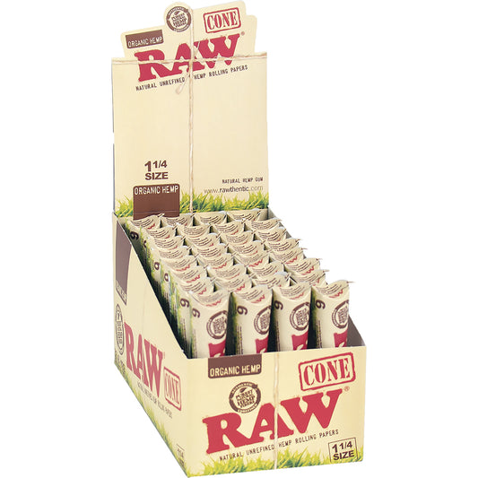 RAW 6-Pack Organic Pre-Roll Cones - 32 count (1 1/4")