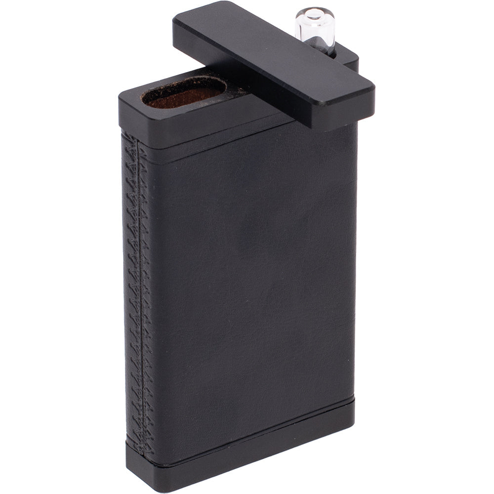 Black Leather & Black Dugout with Glass Chillum
