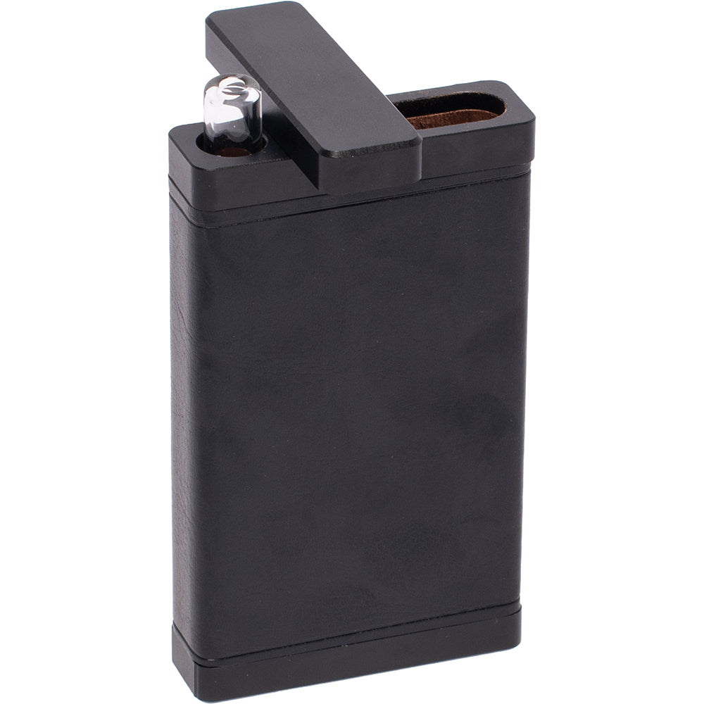 Black Leather & Black Dugout with Glass Chillum