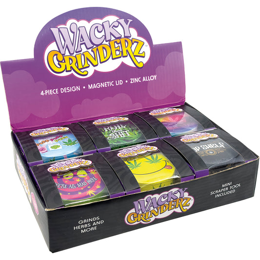Wacky 4-Piece Grinder Display - Leaf Set (6 Count)