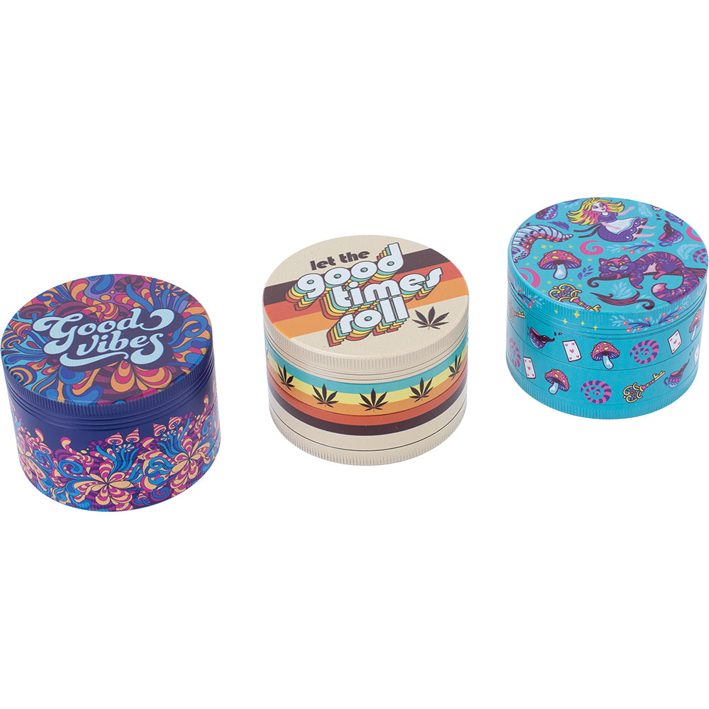Wacky 4-Piece Grinder Display - Good Vibes Set (6 Count)