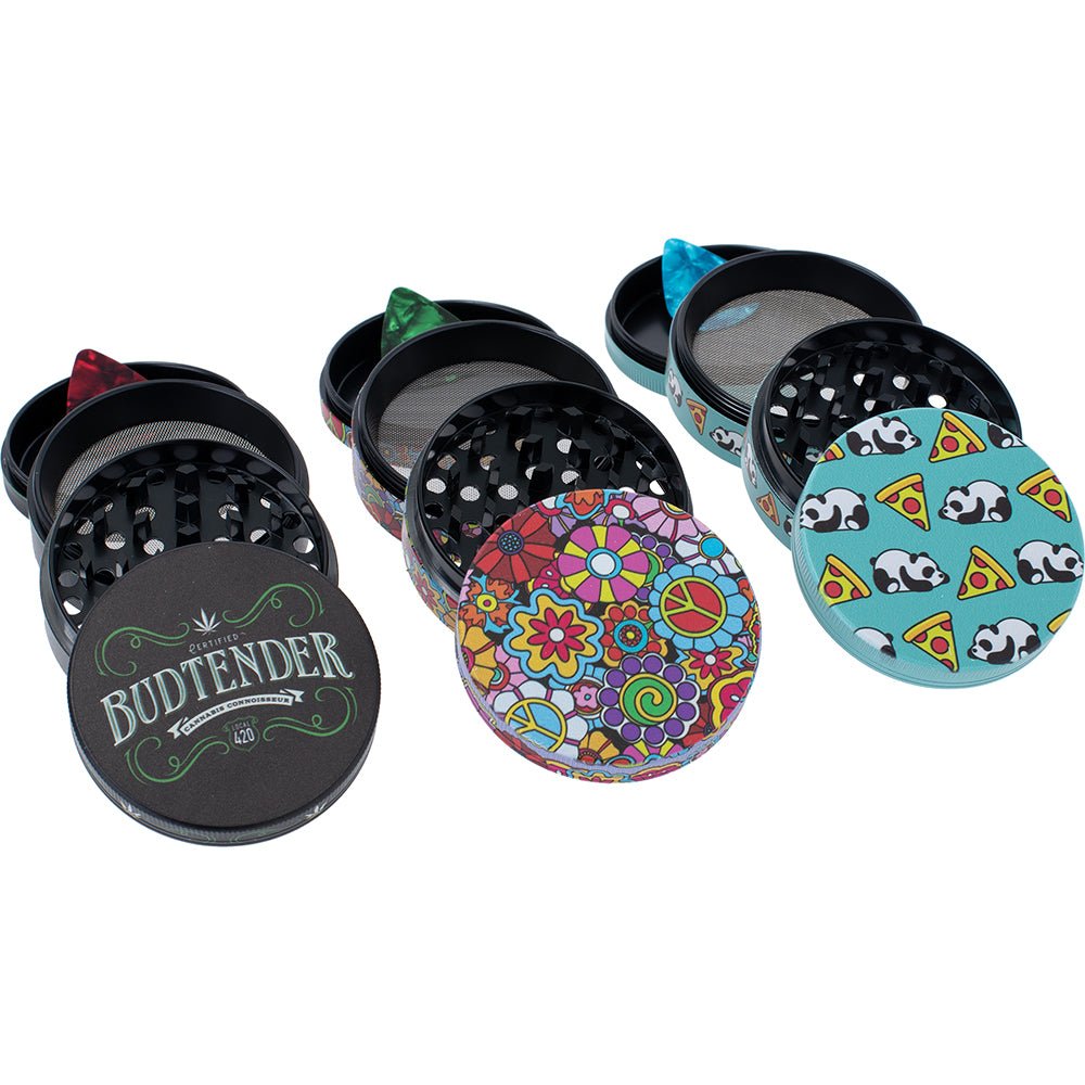 Wacky 4-Piece Grinder Display - Good Vibes Set (6 Count)