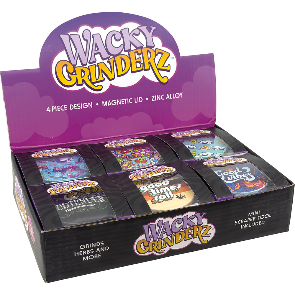 Wacky 4-Piece Grinder Display - Good Vibes Set (6 Count)