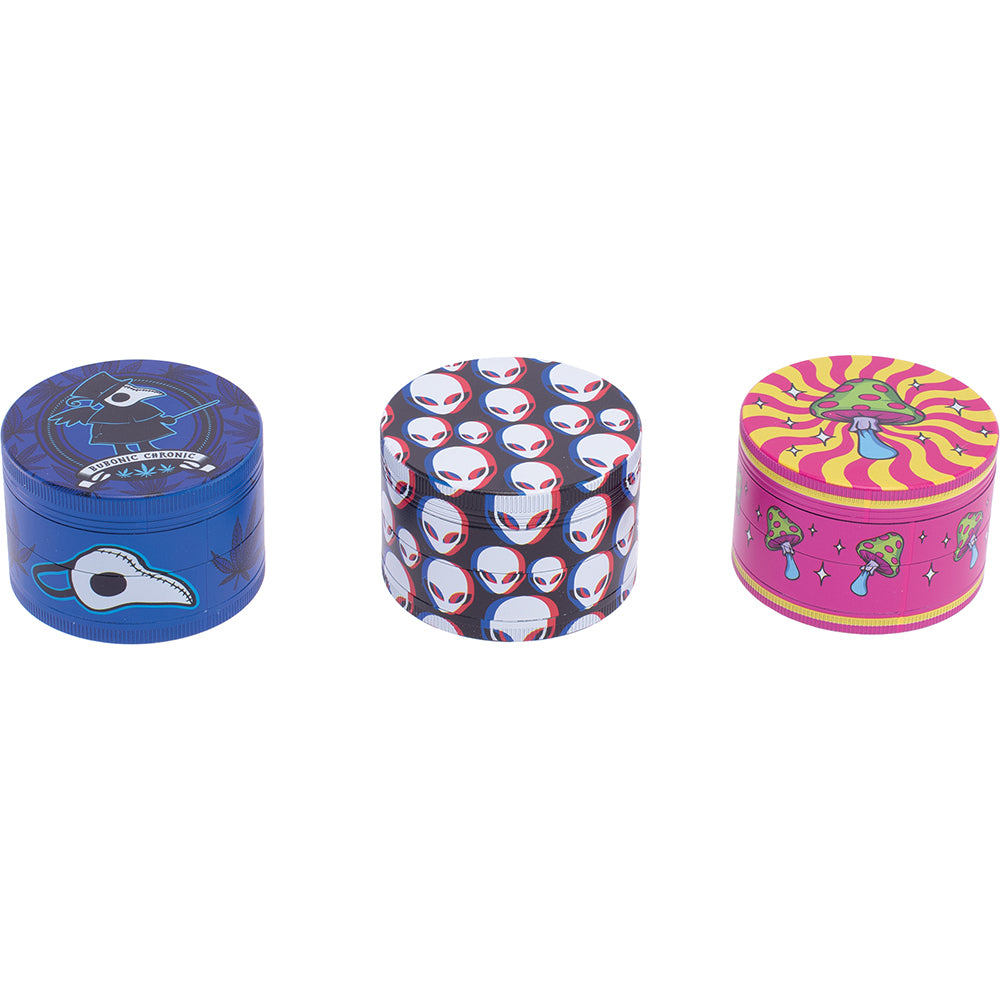 Wacky 4-Piece Grinder Display - Mixed Designs (6 Count)