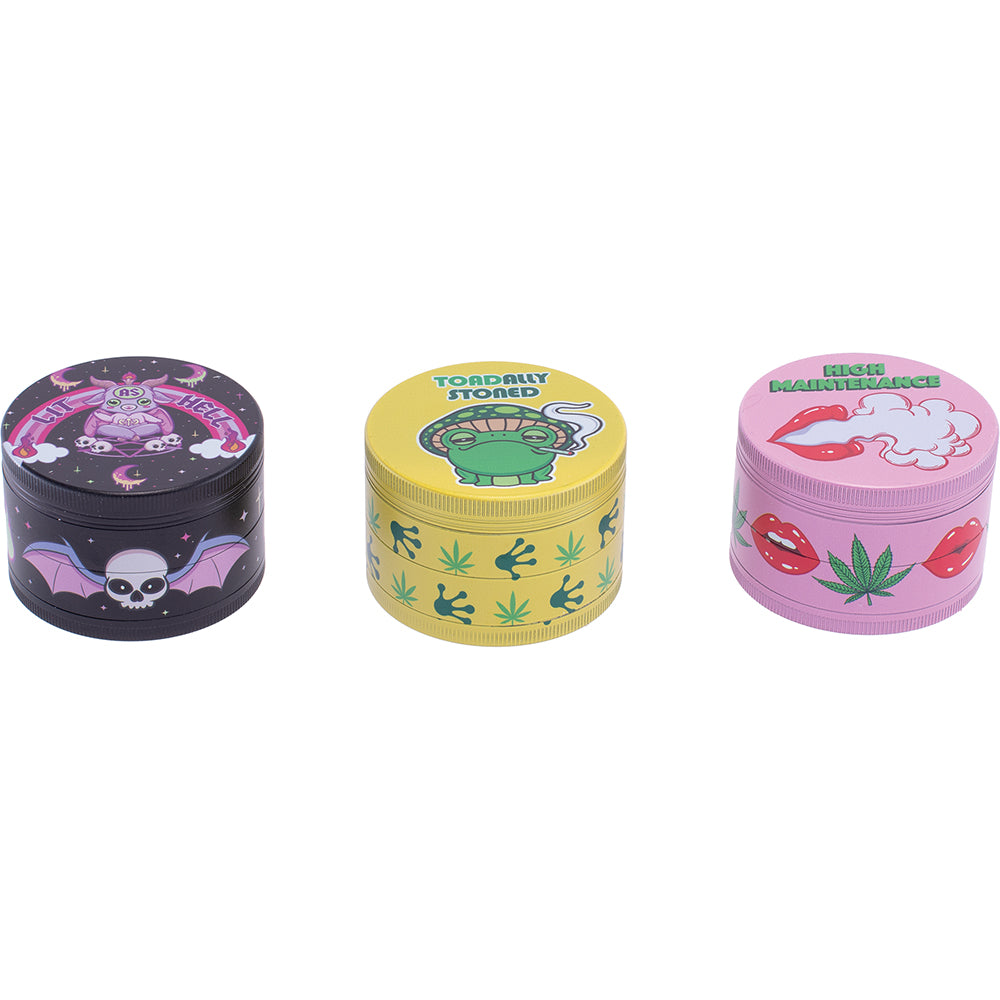 Wacky 4-Piece Grinder Display - Mixed Designs (6 Count)