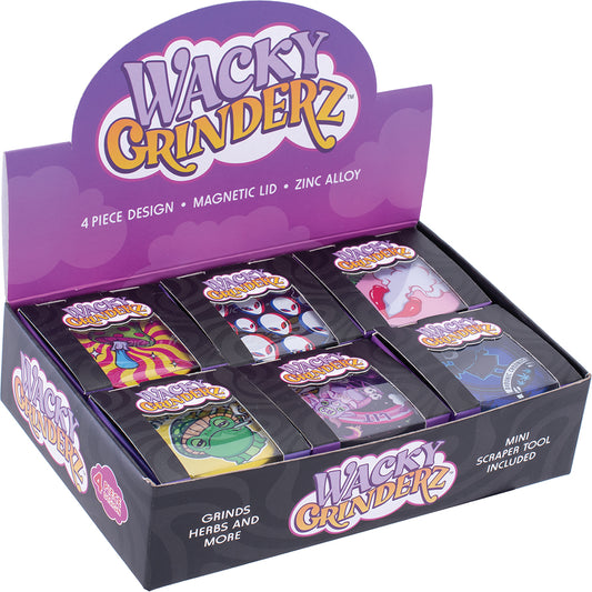 Wacky 4-Piece Grinder Display - Mixed Designs (6 Count)