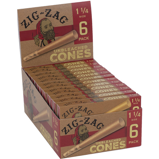 Zig Zag 6-Pack Unbleached Cones - 1 1/4" (24 Count)