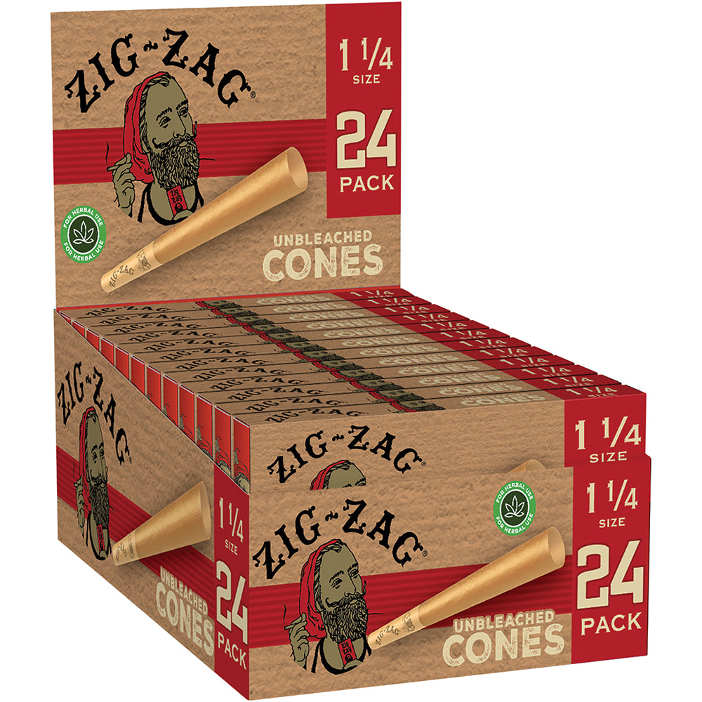 Zig Zag 24-Pack Unbleached Cones - 1 1/4" (12 Count)