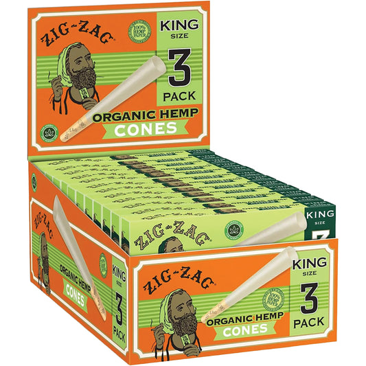 Zig Zag 3-Pack Organic Hemp Cones (King Size)