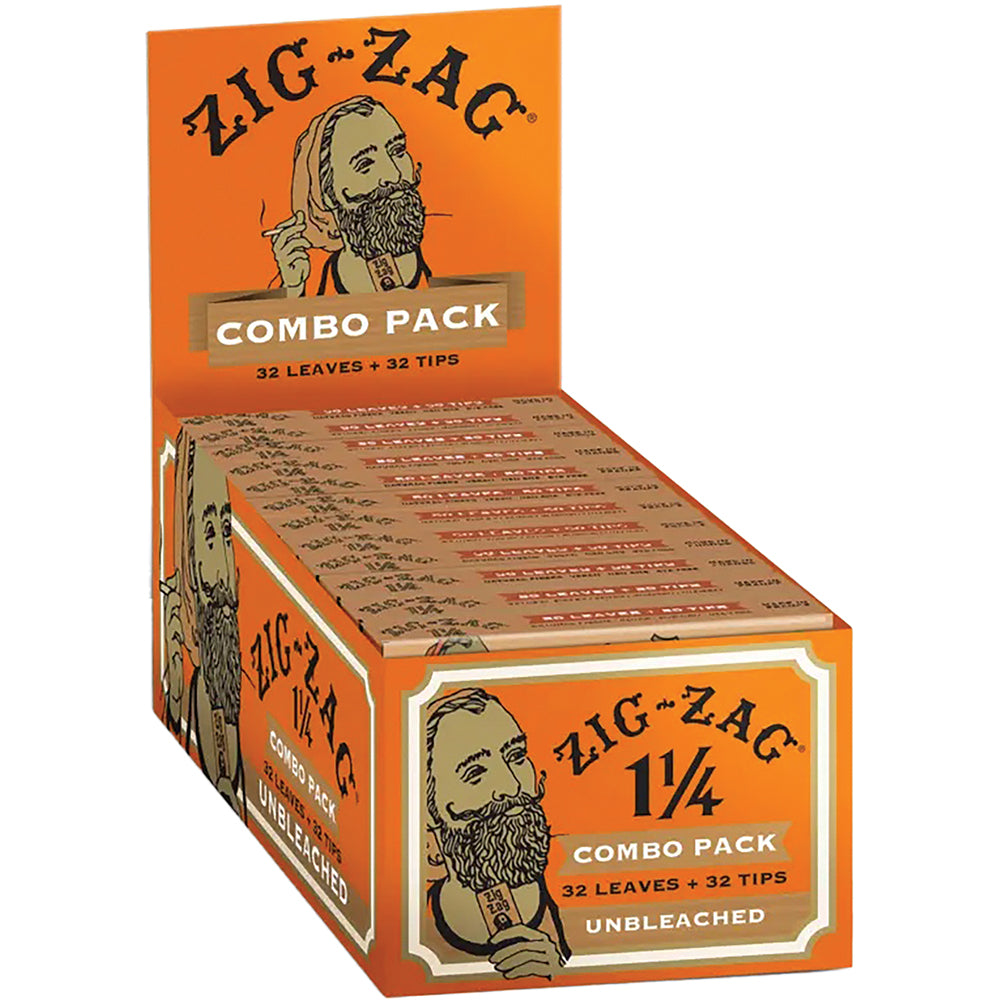Zig Zag Unbleached 1 1/4 Rolling Papers + Tips (24 Count)