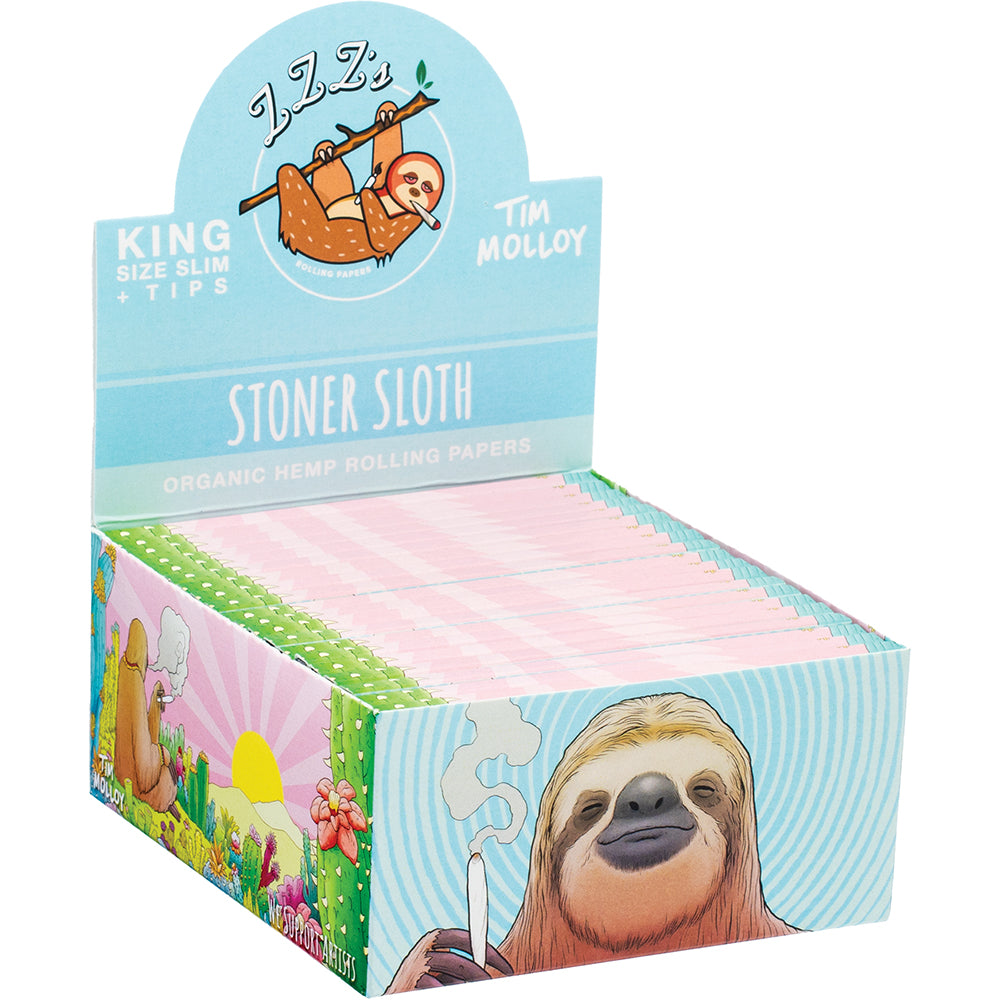 ZZZ's 'Stoner Sloth' Rolling Rapers + Tips - 20 Count (King Size)